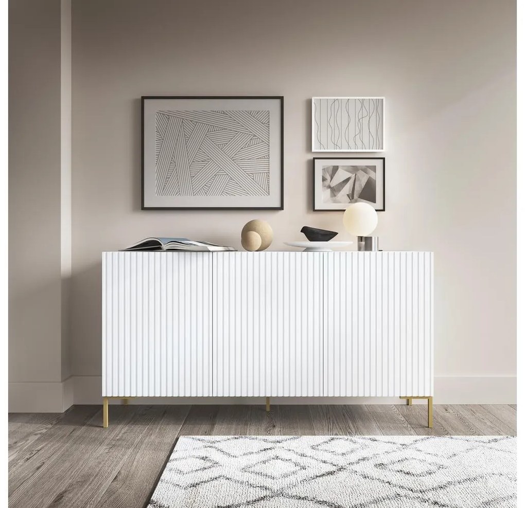Dulap Lamellito L1  (alb + auriu). 1099057
