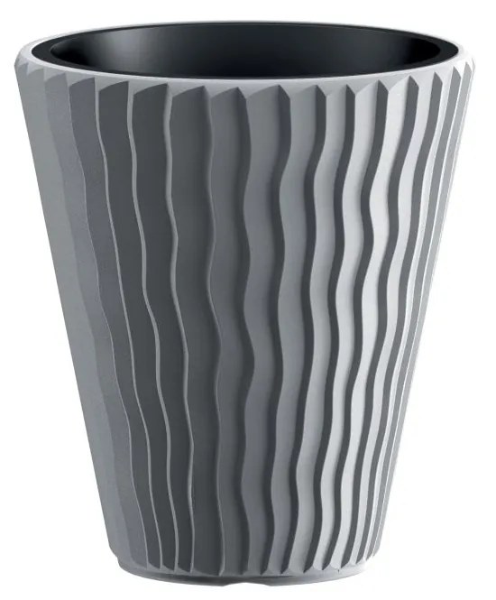 Ghiveci decorativ de flori, rotund, gri, 18 37 L, 39x43.6 cm, Sandy