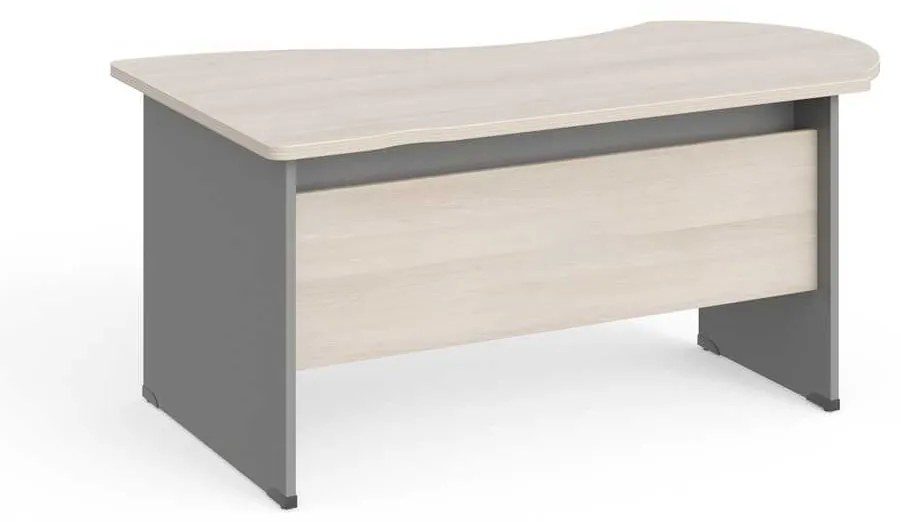 Birou de colt Manager 160 x 100 cm, dreapta, salcâm deschis / gri