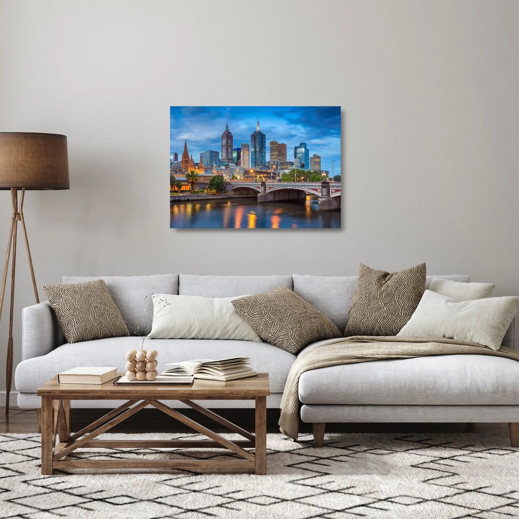Tablou pe sticlă cu orașul Melbourne (70x50 cm)