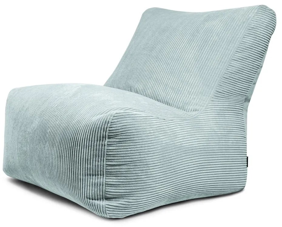 Fotoliu bean bag verde mentă cu tapițerie din catifea reiată Seat 100 Lounge – SLOWDOWN