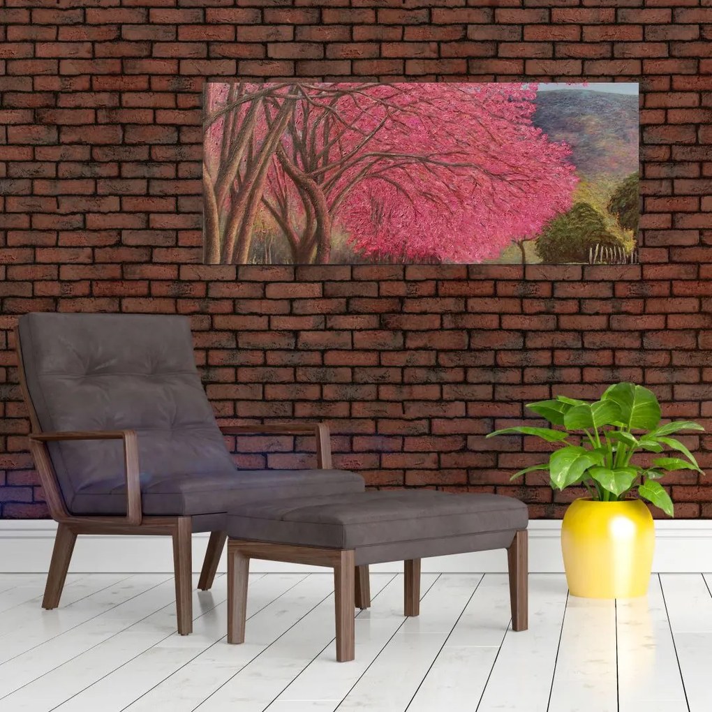 Tablou cu copaci înfloriți (120x50 cm)