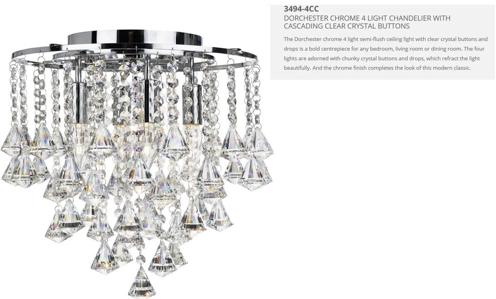 Lustra cristal aplicata design LUX Dorchester 4L 3494-4CC SRT