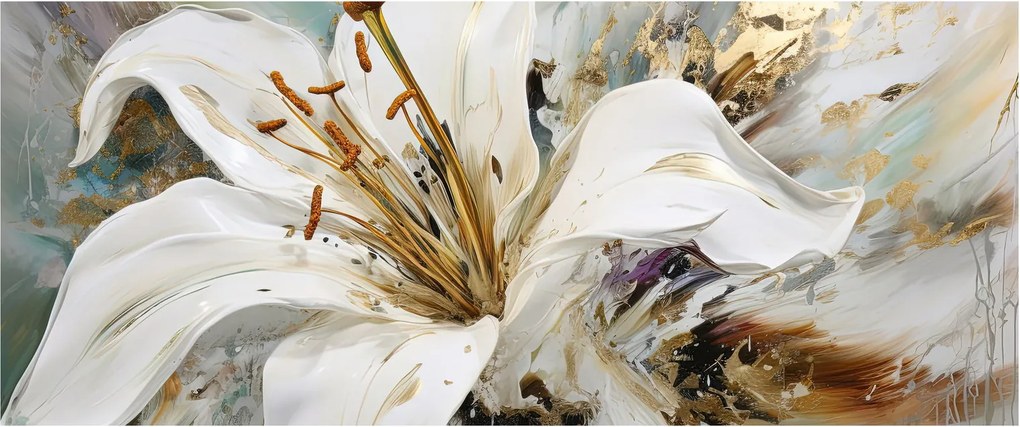 Tablou - Abstracție cu crin (120x50 cm)