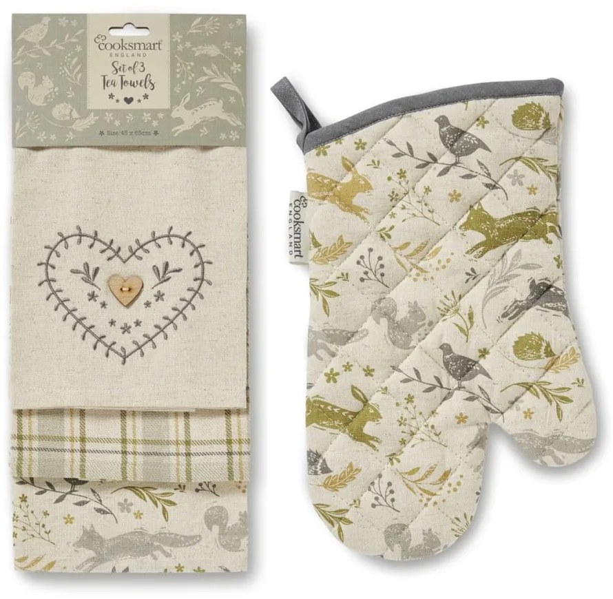 Set cu prosoape și mănușă de bucătărie 4 buc. Woodland – Cooksmart ®