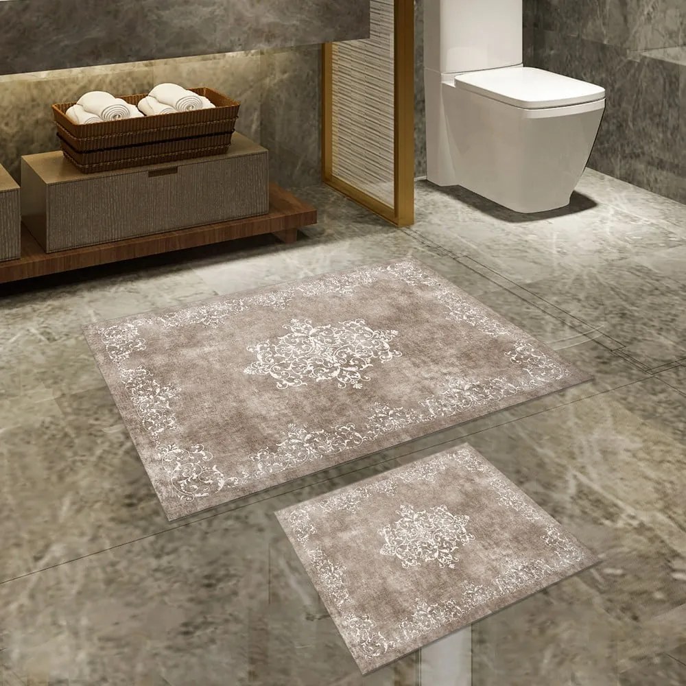 Covorașe de baie taupe 2 buc. 60x100 cm – Foutastic