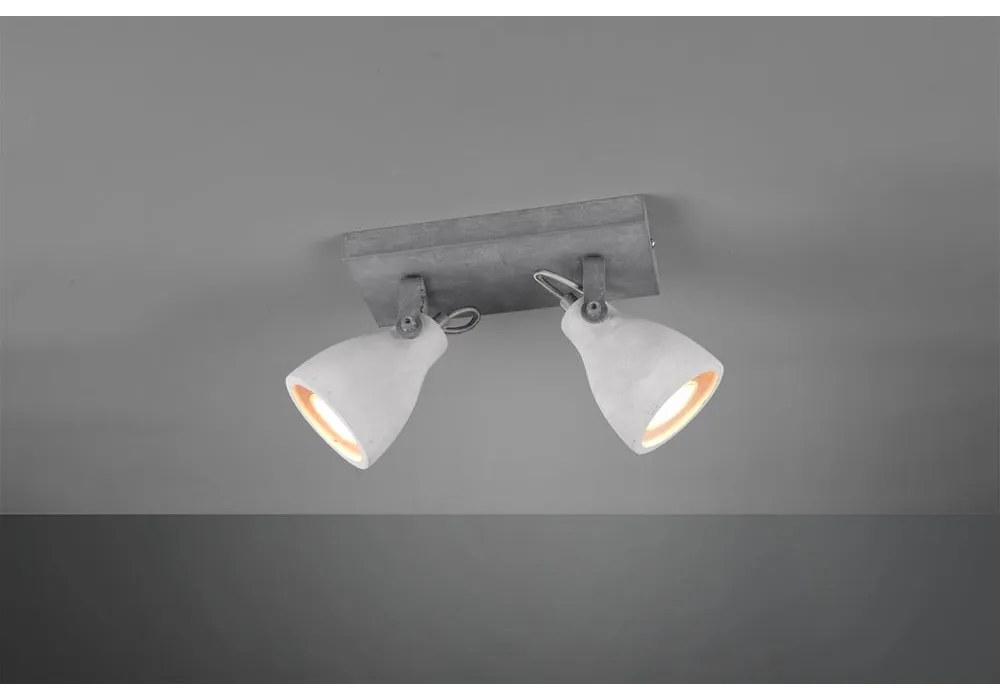 Aplică perete cu 2 becuri Trio Concrete, lungime 23 cm, gri