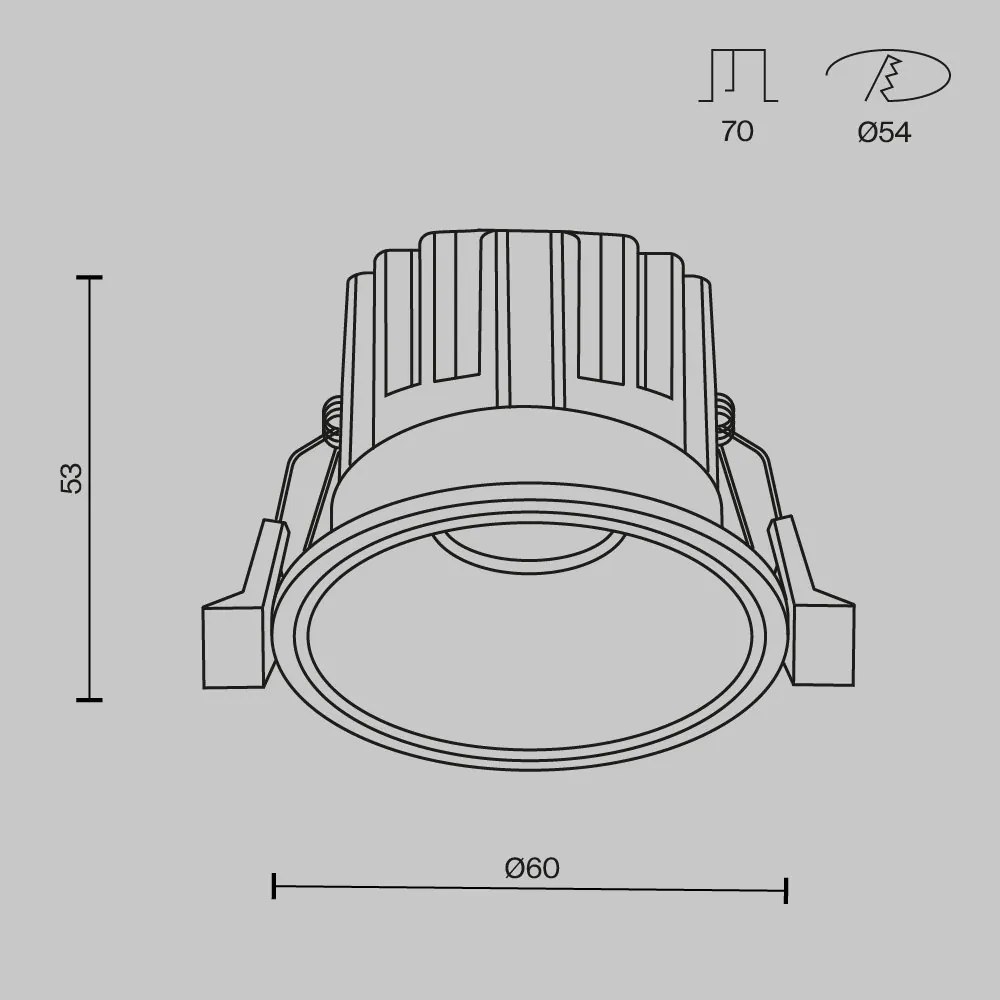 Spot LED incastrabil iluminat tehnic Round D-6cm negru