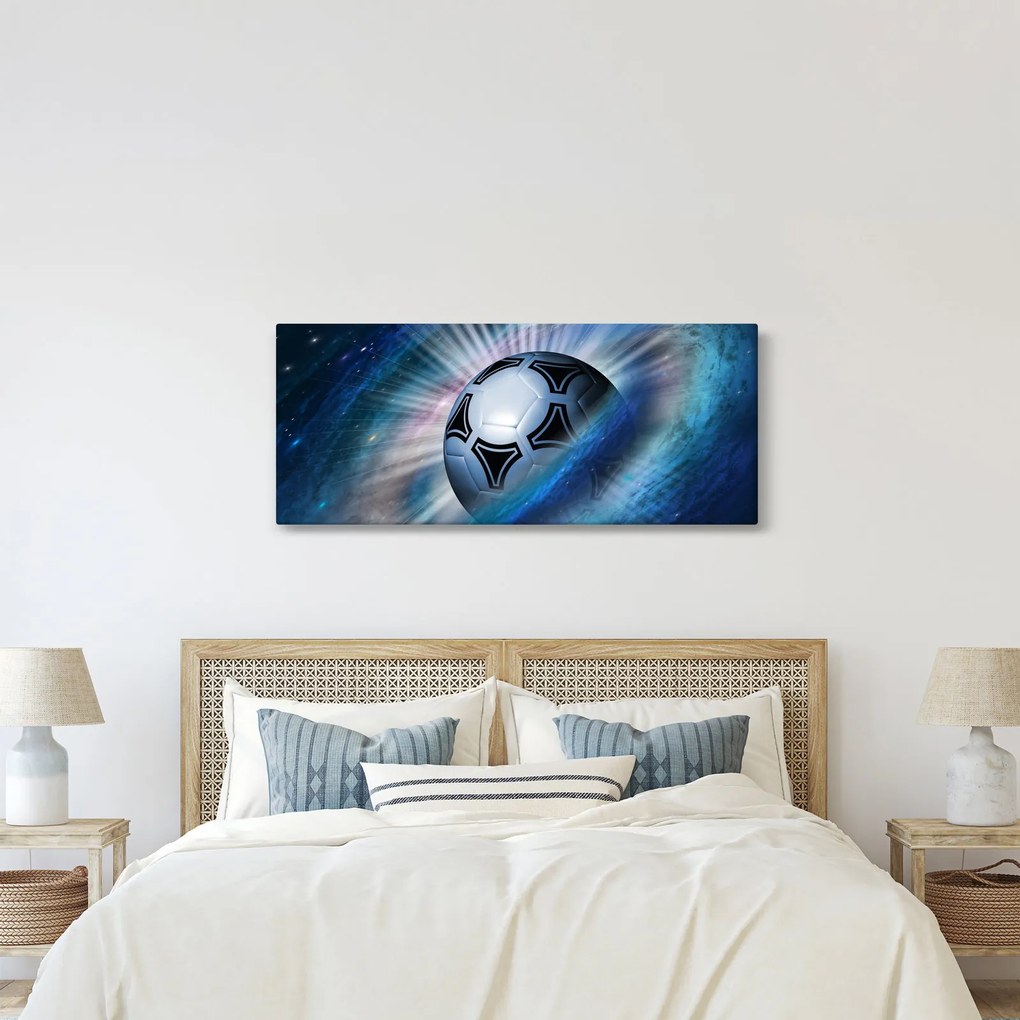 Tablou - Fotbal în spațiu (120x50 cm)