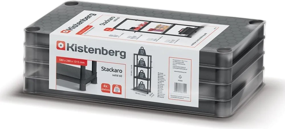 Prosperplast Raft pentru atelier STACKARO SOLID SMALL, 58x28x131,5cm, negru