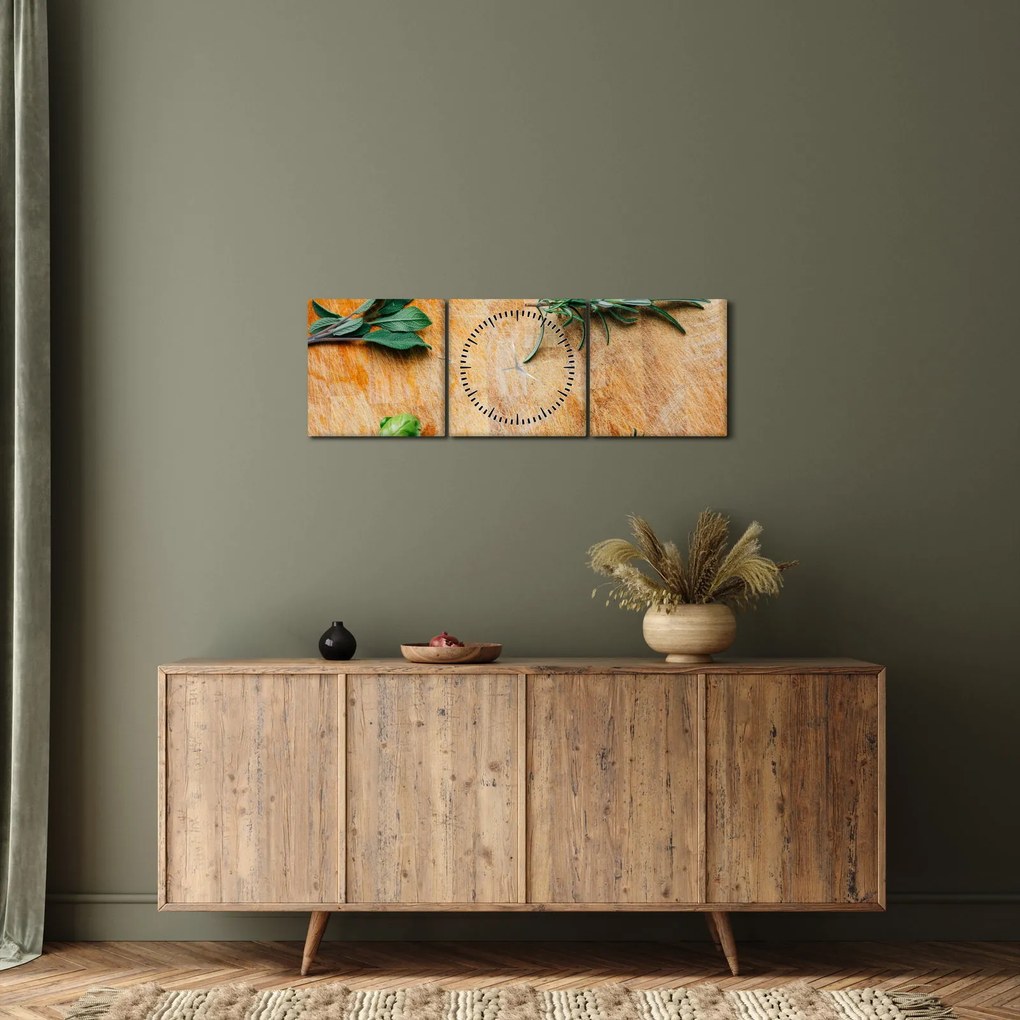 Tablou - Ierburi (cu ceas) (90x30 cm)