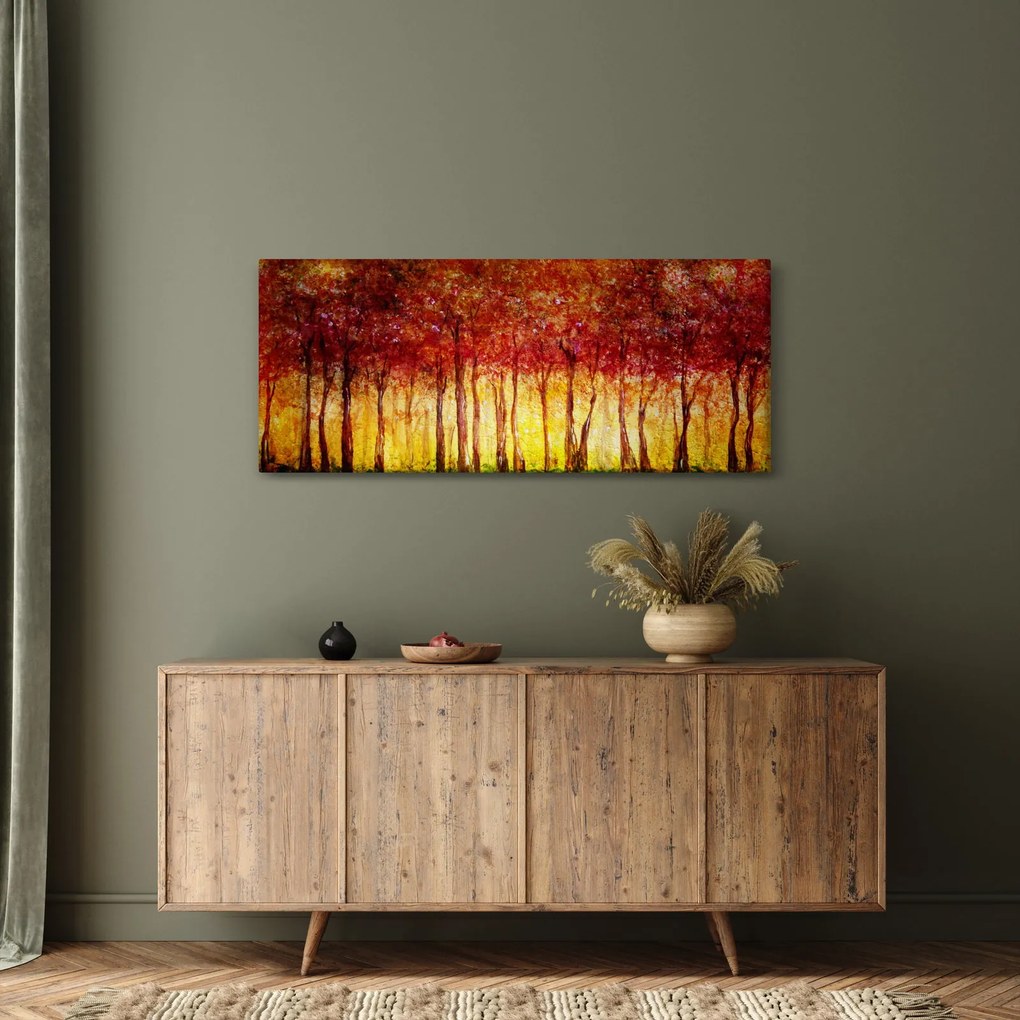 Tablou - Pictura pădurii cu frunziș (120x50 cm)