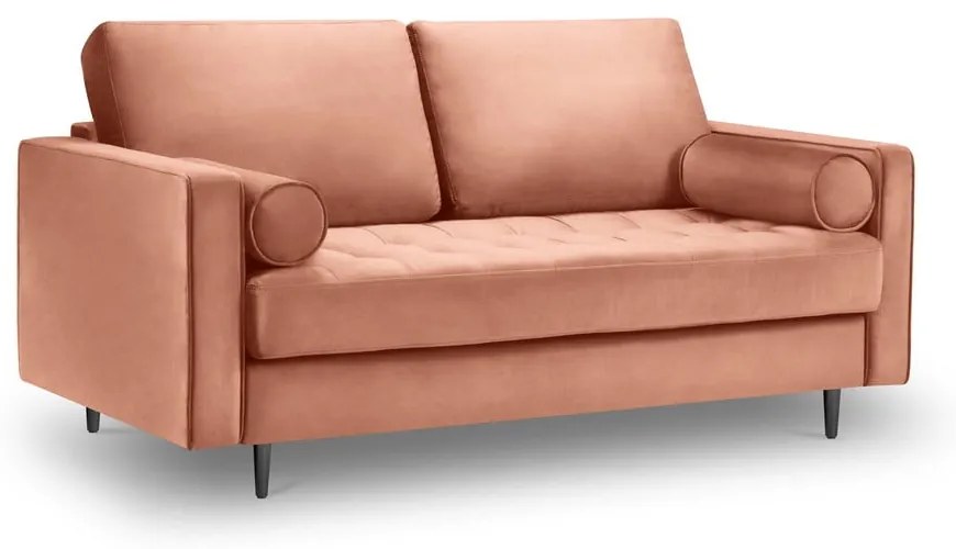 Canapea din catifea Milo Casa Santo, 174 cm, roz
