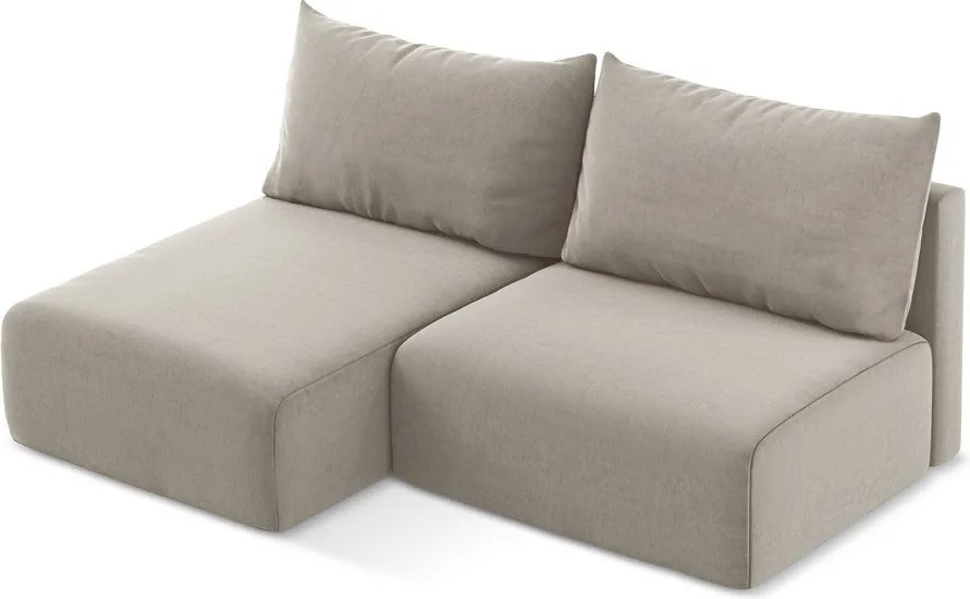 Colțar taupe extensibil/cu spațiu de depozitare cu tapițerie din catifea (cu colț pe partea stângă/cu șezlong) Kalena – Makamii