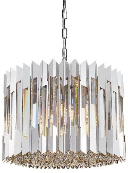 Lustră de cristal pe lanț RITZ 7xE14/40W/230V crom