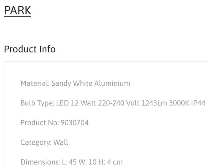 Aplica LED ambientala directionabila pentru baie/exterior IP44 PARK alba