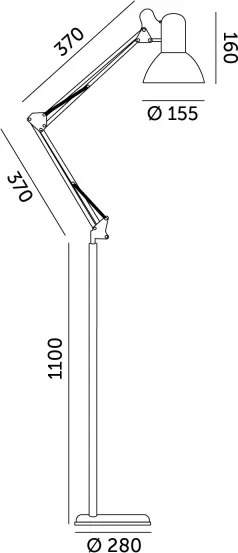 Brilagi - Lampă de podea flexibilă TASKER 1xE27/60W/230V, 184 cm, neagră