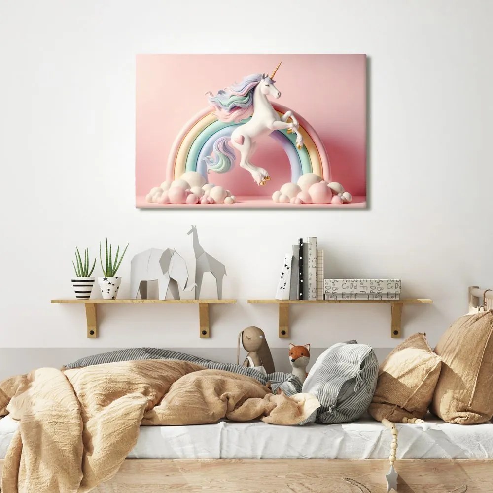 Tablou unicorn magic cu curcubeu