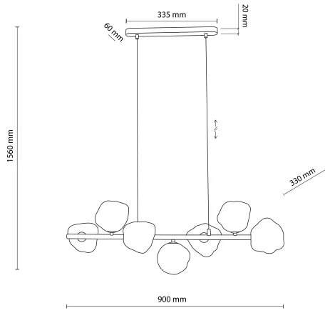Lustră suspendată pe cablu LAVA 7xG9/8W/230V bej/bej fumuriu