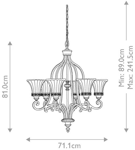 Lustră pe lanț DRAWING Feiss FE-DRAWING-ROOM6 ROOM 6xE27/60W/230V