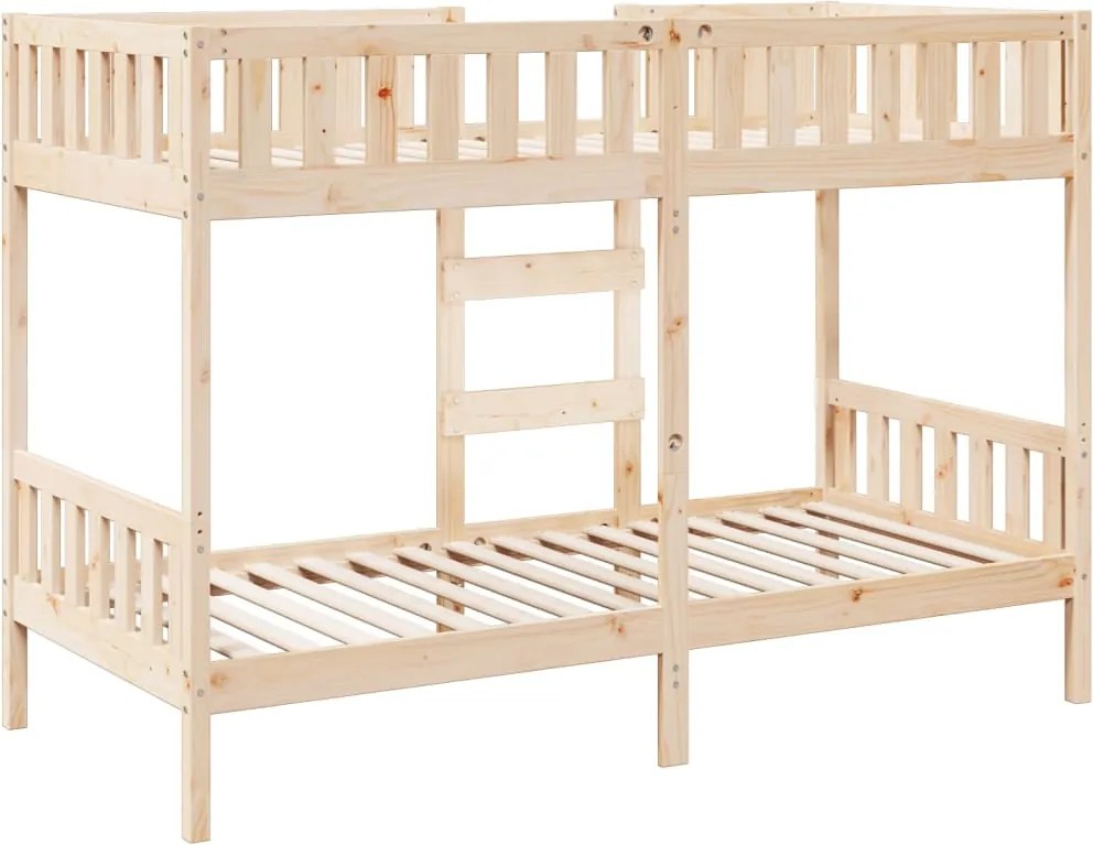 vidaXL Pat supraetajat, 90x200 cm, lemn masiv de pin