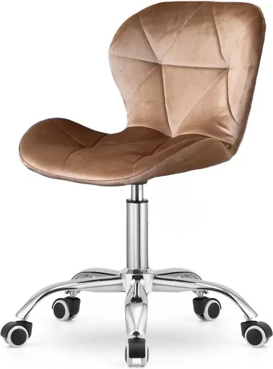 Reducere Scaun de birou maro deschis AVOLA VELVET II. calitate