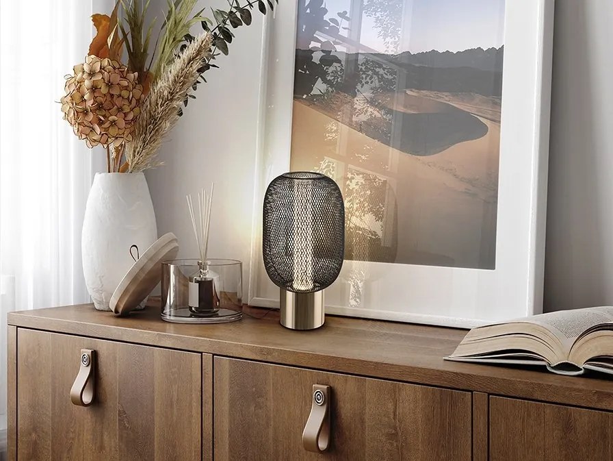 Veioza LED design modern Micron negru/auriu