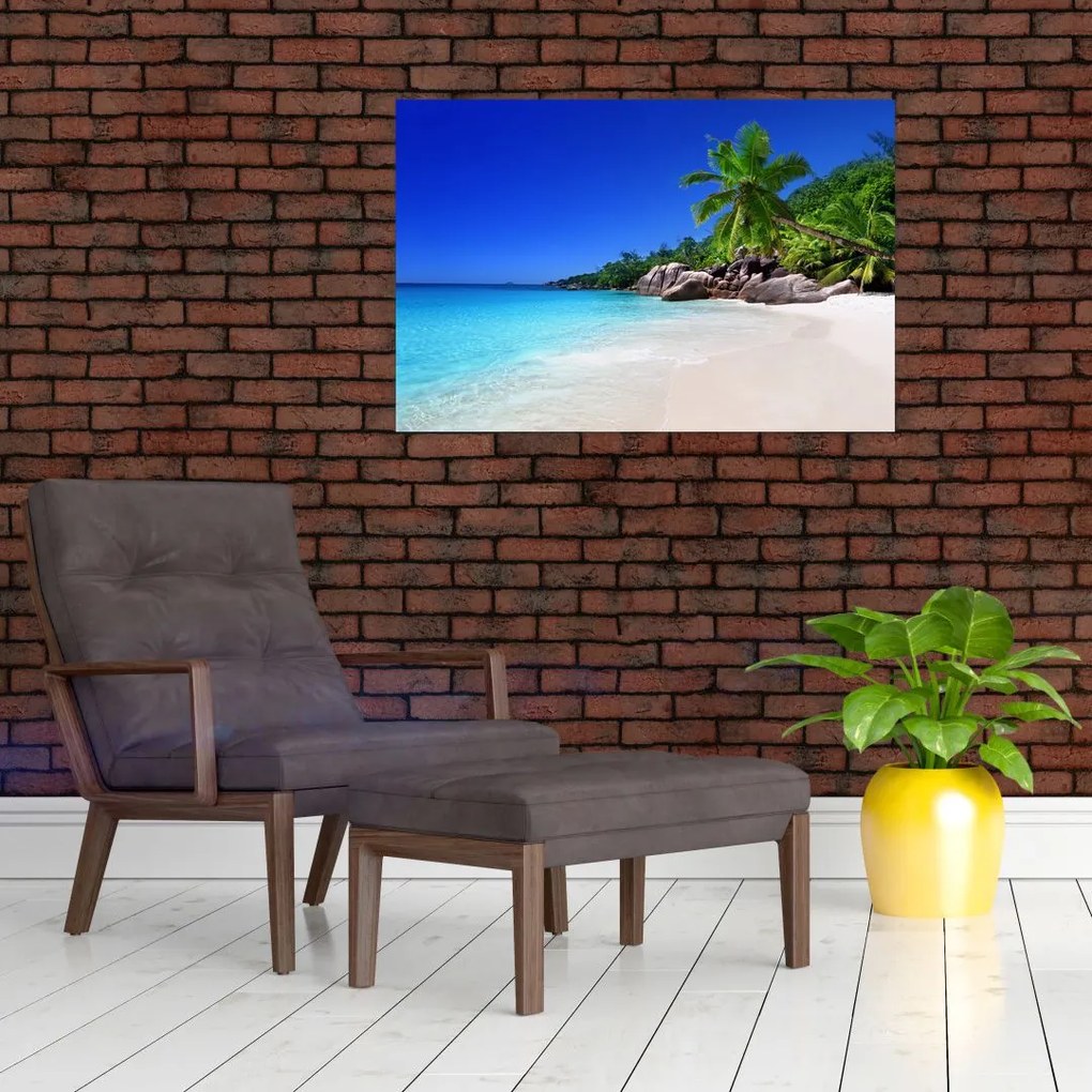 Tablou cu plaja pe insula Praslin (90x60 cm)