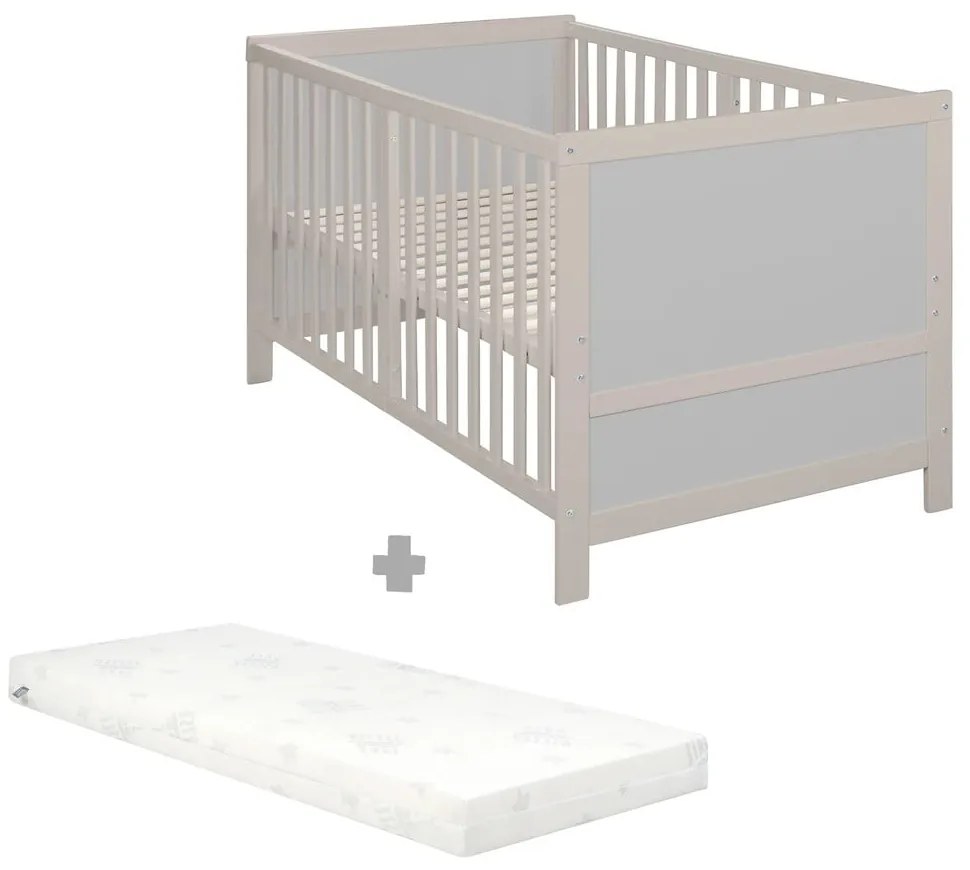 Pătuț gri cu înălțime reglabilă 70x140 cm Easy Sleep – Roba