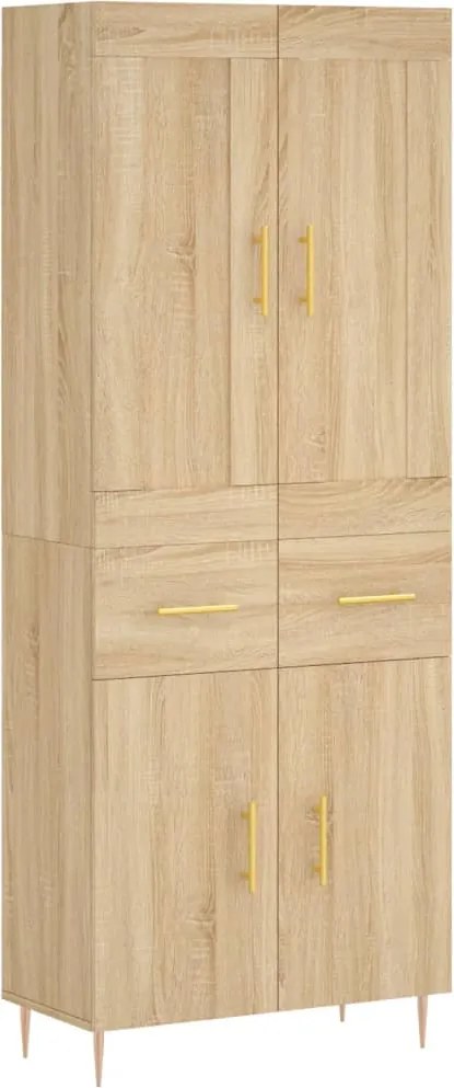 vidaXL Dulap înalt, stejar sonoma, 69,5x34x180 cm, lemn compozit