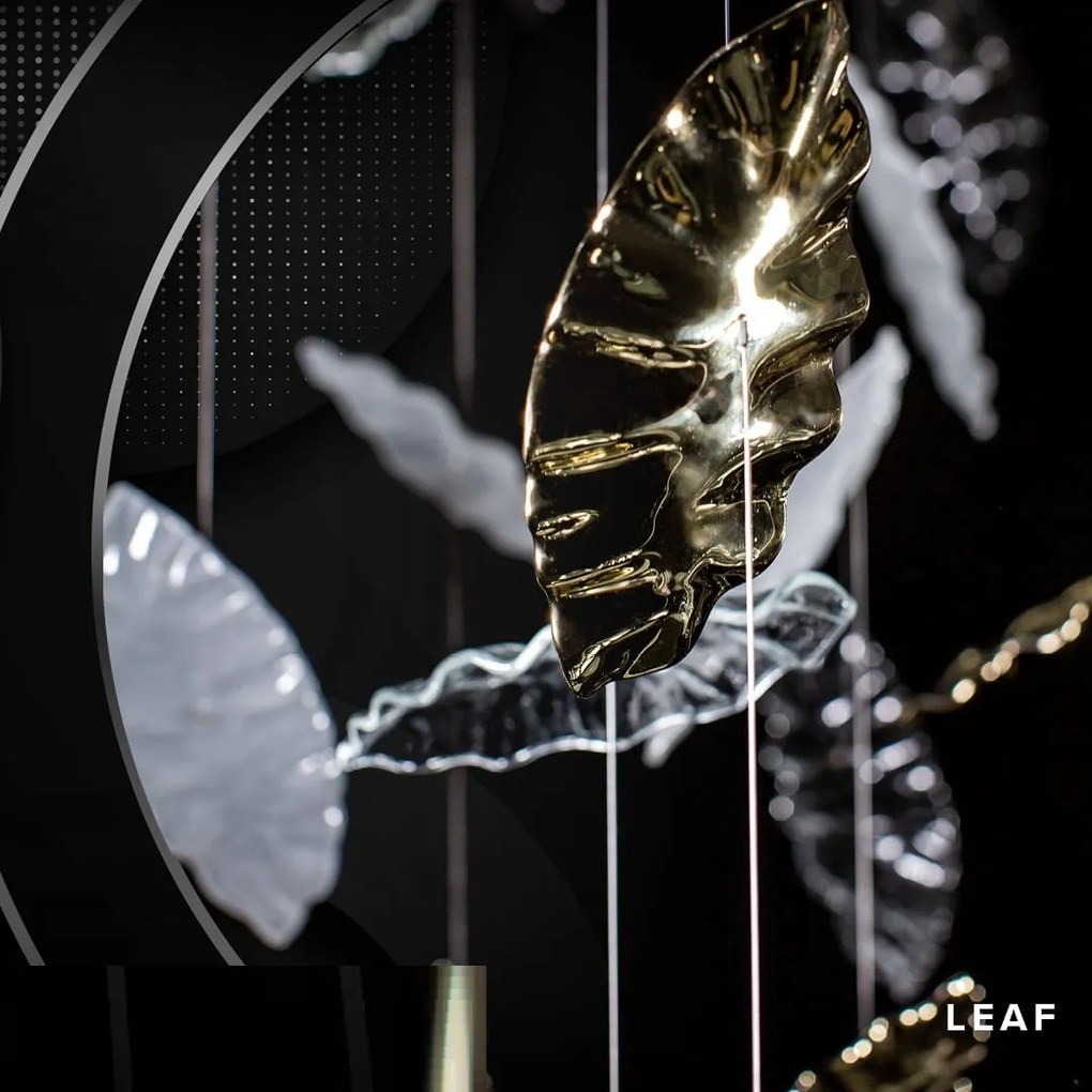 Element decorativ suspendat design frunze care cad din tavan LEAF B sandblasted