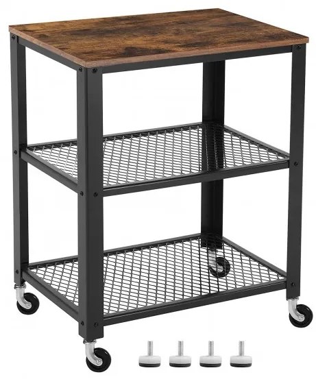 Carucior Băuturi Vintage, Maro Rustic, 60 X 40 X 77,5 Cm