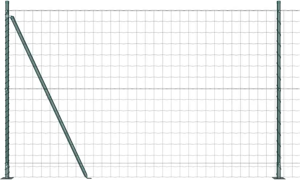 vidaXL Gard cu Stâlp Verde 1,5 x 10 m Oțel și PVC