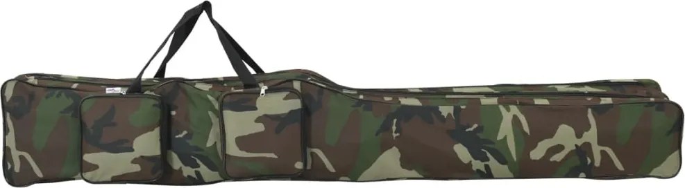 vidaXL Geantă pentru undiță, verde camuflaj, 160 cm, țesătură oxford