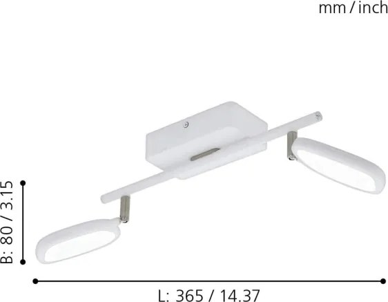 Eglo 97692 - Spot LED RGB PALOMBARE-C 2xLED/5W/230V