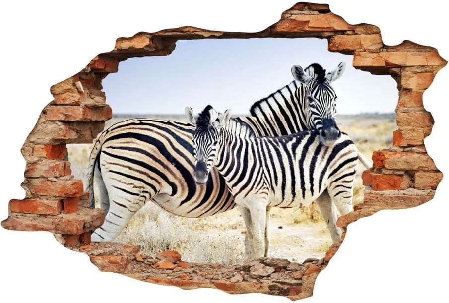 Autocolant Ambiance Landscape Zebra Mother, 60 x 90 cm