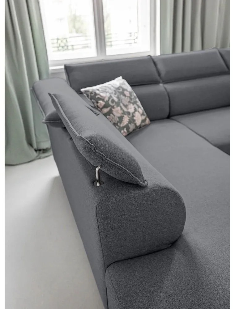Colțar gri închis extensibil (cu colț pe partea stângă ) Sweet Harmony – Miuform