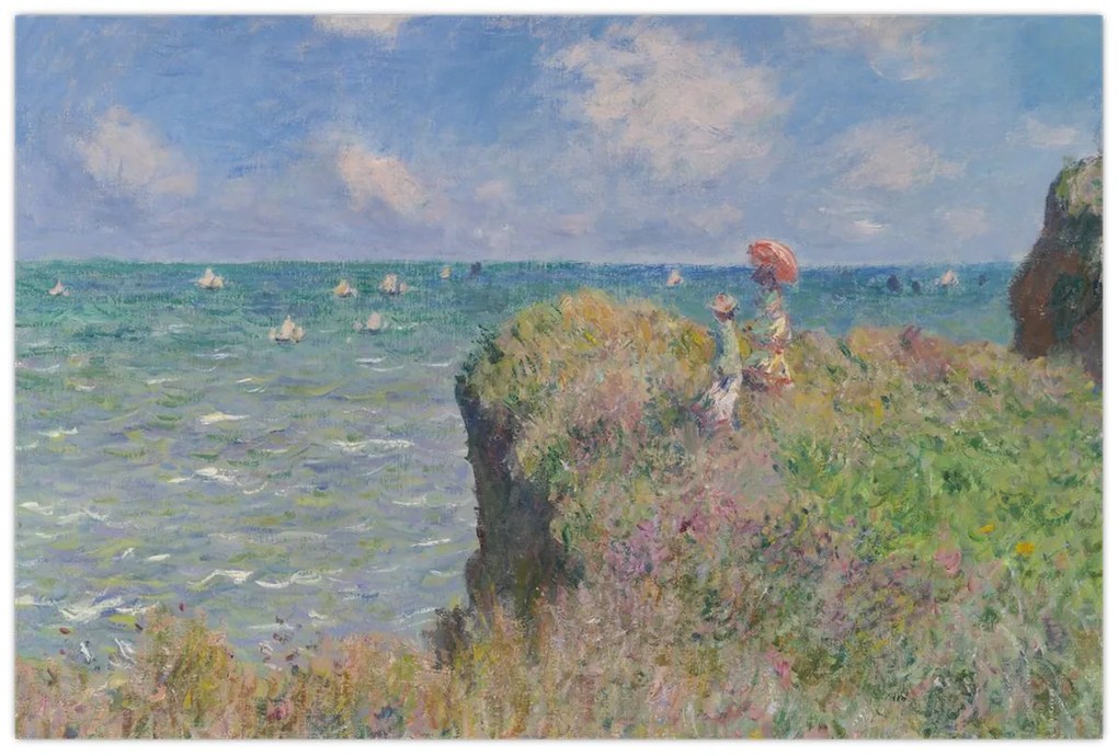 Tablou - Claude Monet, Cliff Walk at Pourville, reproducere (90x60 cm)