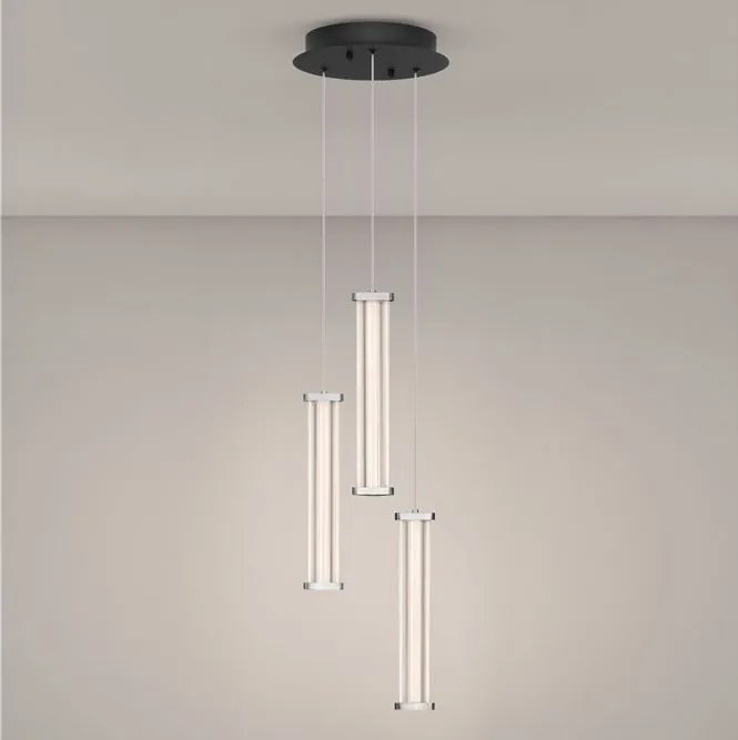 Lustra cu 3 pendule LED 3000K PHEME nickel satinat