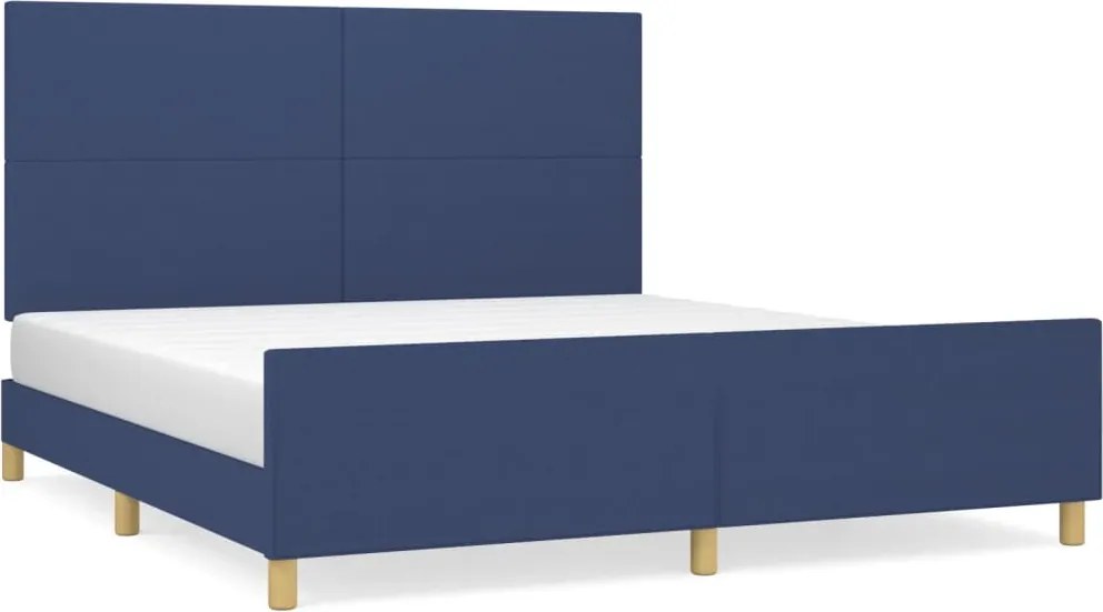 vidaXL Cadru de pat fără saltea, albastru, 180x200 cm, textil