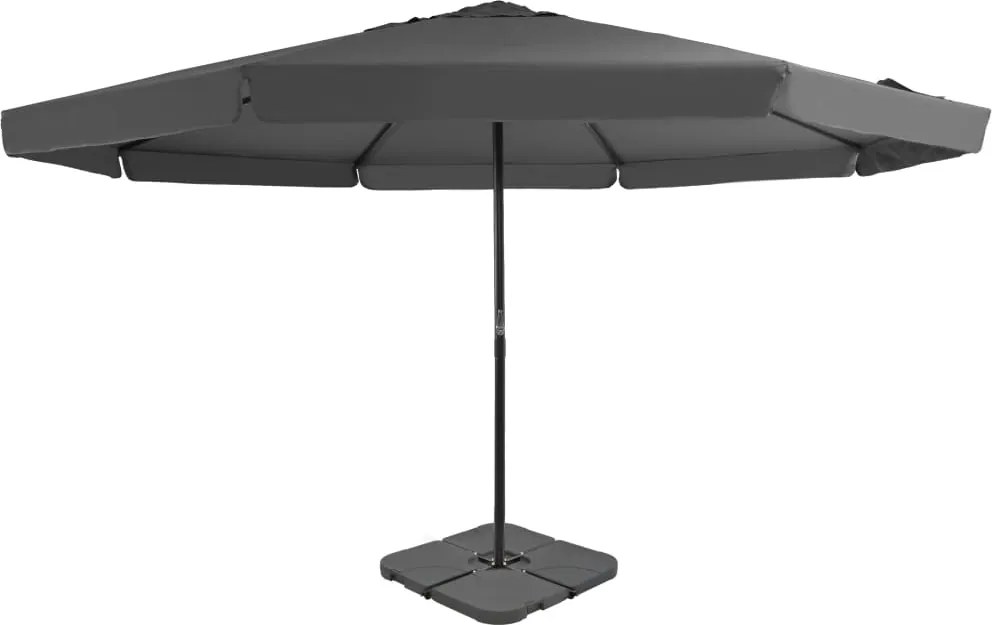 vidaXL Umbrelă de soare de grădină, bază portabilă, antracit