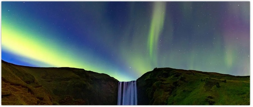 Tablou - Aurora Boreală în Islanda (120x50 cm)