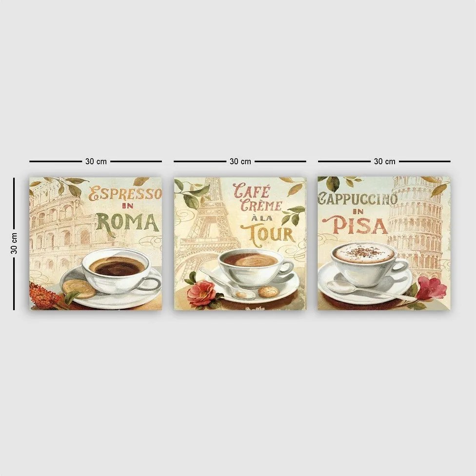 Tablouri 3 buc. 30x30 cm Italy – Wallity