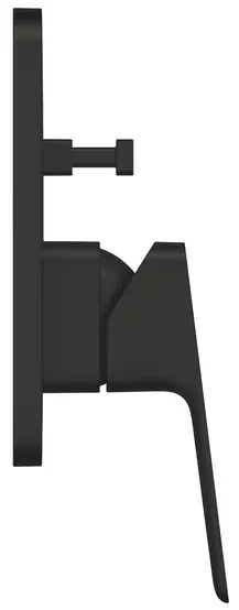 Baterie cada-dus incastrata Grohe Cubeo negru mat fara corp ingropat