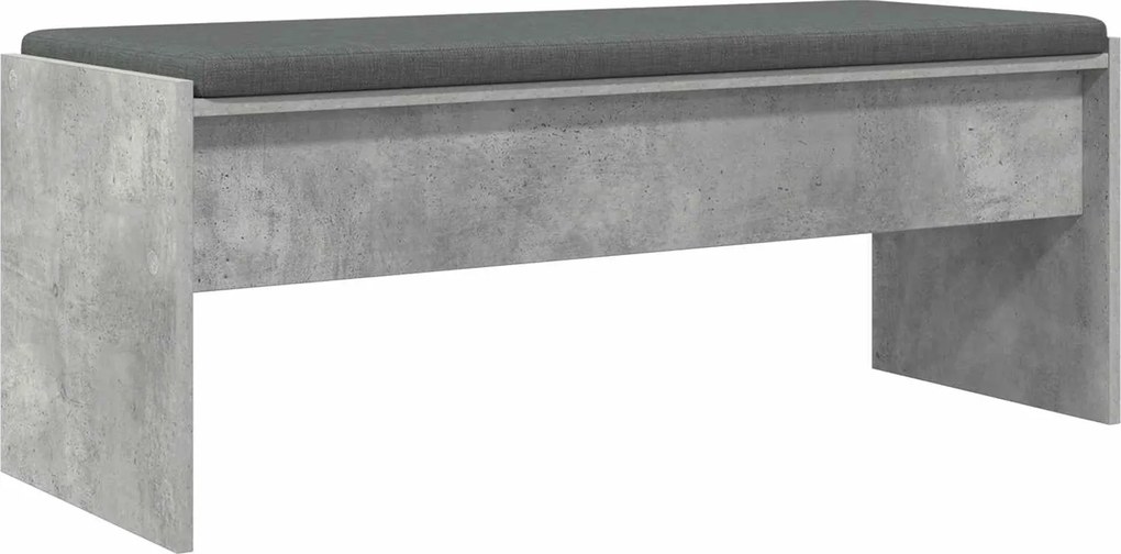 vidaXL Bancă pentru hol cu pernă Gri din beton 103 x 38 x 40 cm