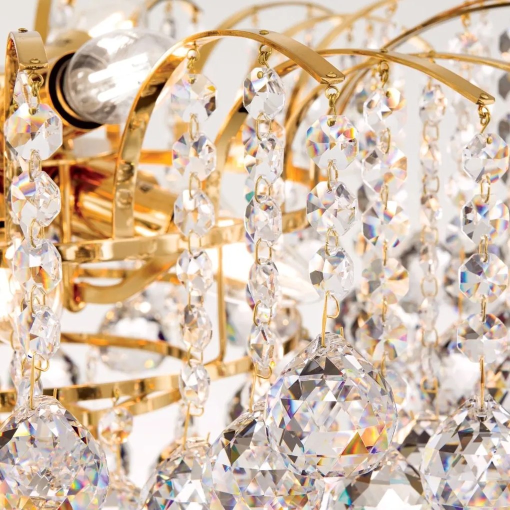 Candelabru cristal Asfour design lux KRISTALL KLASSISCH 9L gold/clear