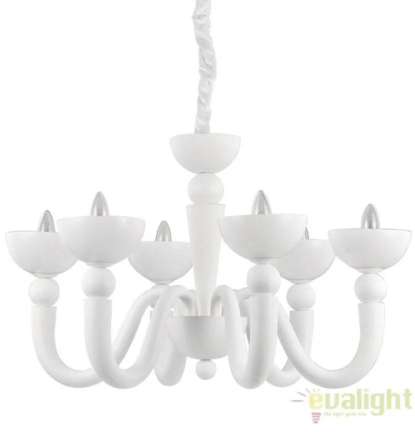 Candelabru LUX stil venetian cu 6 brate BON BON SP6 BIANCO 093994