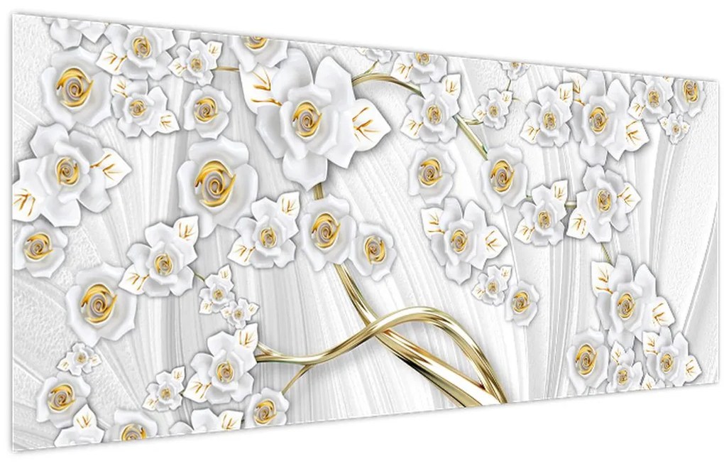 Tablou - Copac cu decor auriu (120x50 cm)