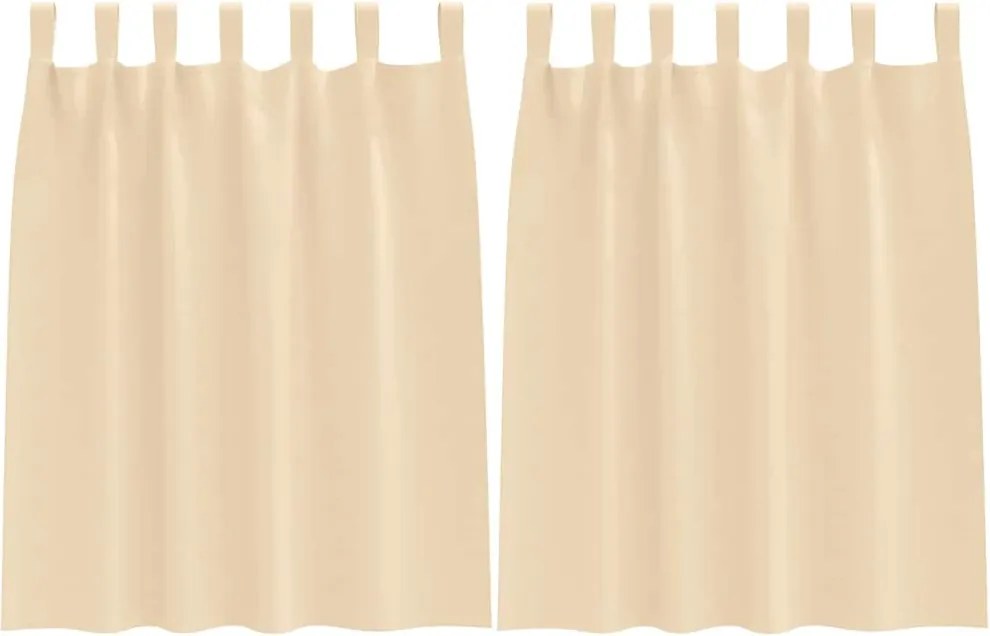 vidaXL Perdele Opaque cu Inel 2 pcs Crem 140 x 140 cm Poliester