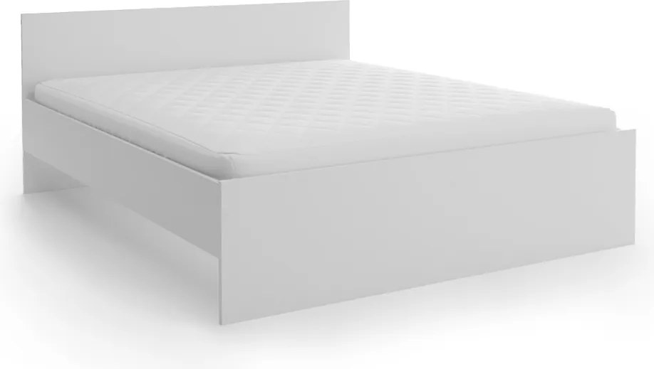 Pat ELISA 180 x 200 cm, alba Saltele: Cu saltele Deluxe 10 cm, Somiera pat: Cu lamele drepte